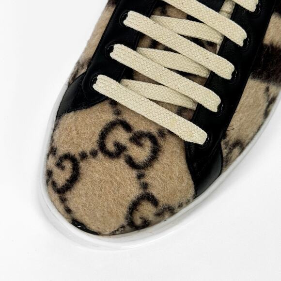 NEW GUCCI Ace GG Monogram Men\'s Wool Logo Sneakers 7.5 main image 13